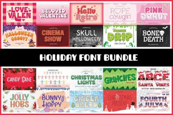 Download Holiday Font Bundle - Premium Resources