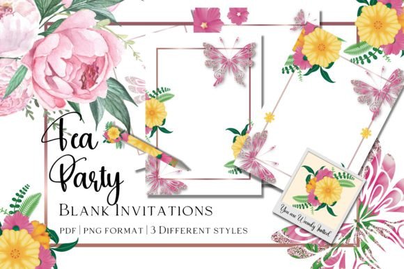 Download Blank Tea Party Invitations - Premium Bundle